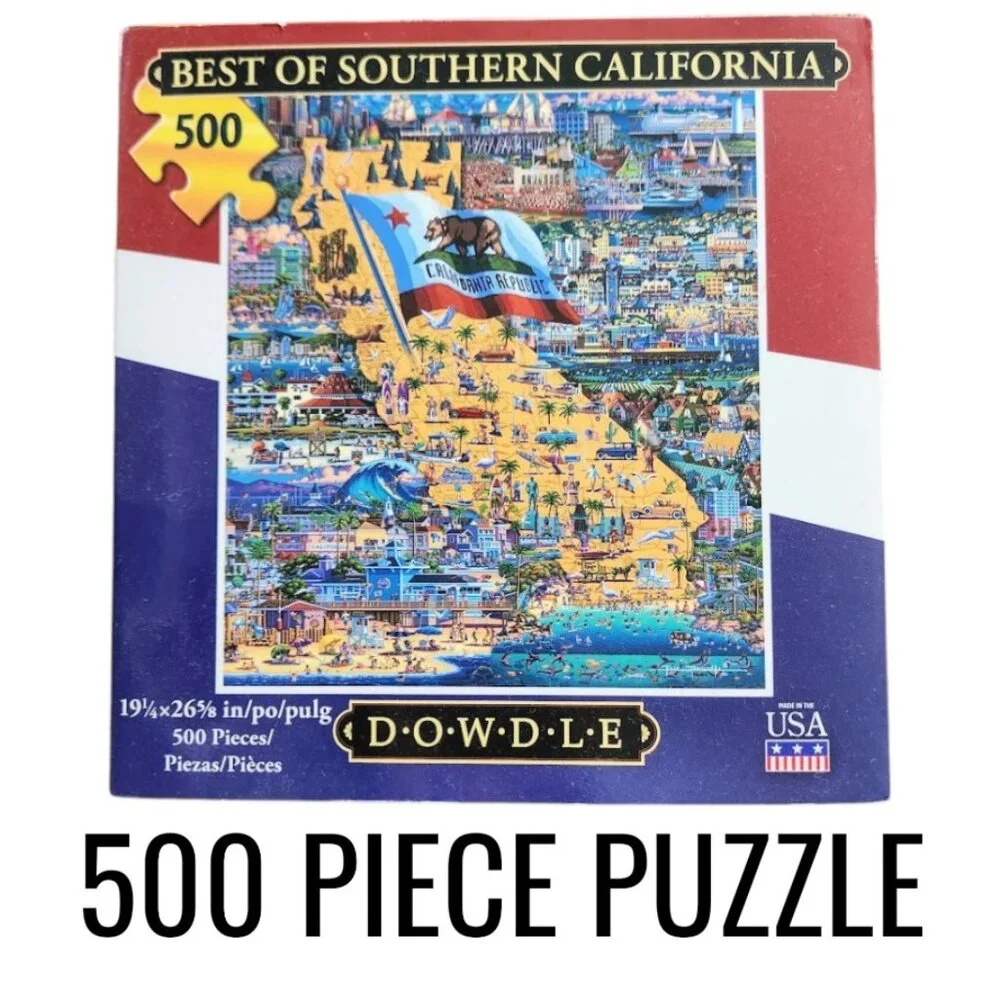500 Piece Jigsaw Puzzle Dowdle Southern California Map Decor Toy Game Tabletop
